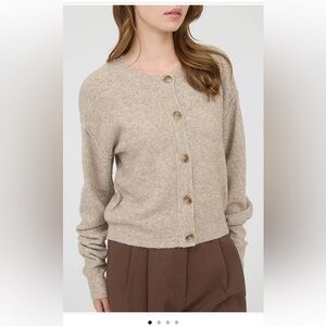 Blu Pepper Taupe Button-Up Cardigan